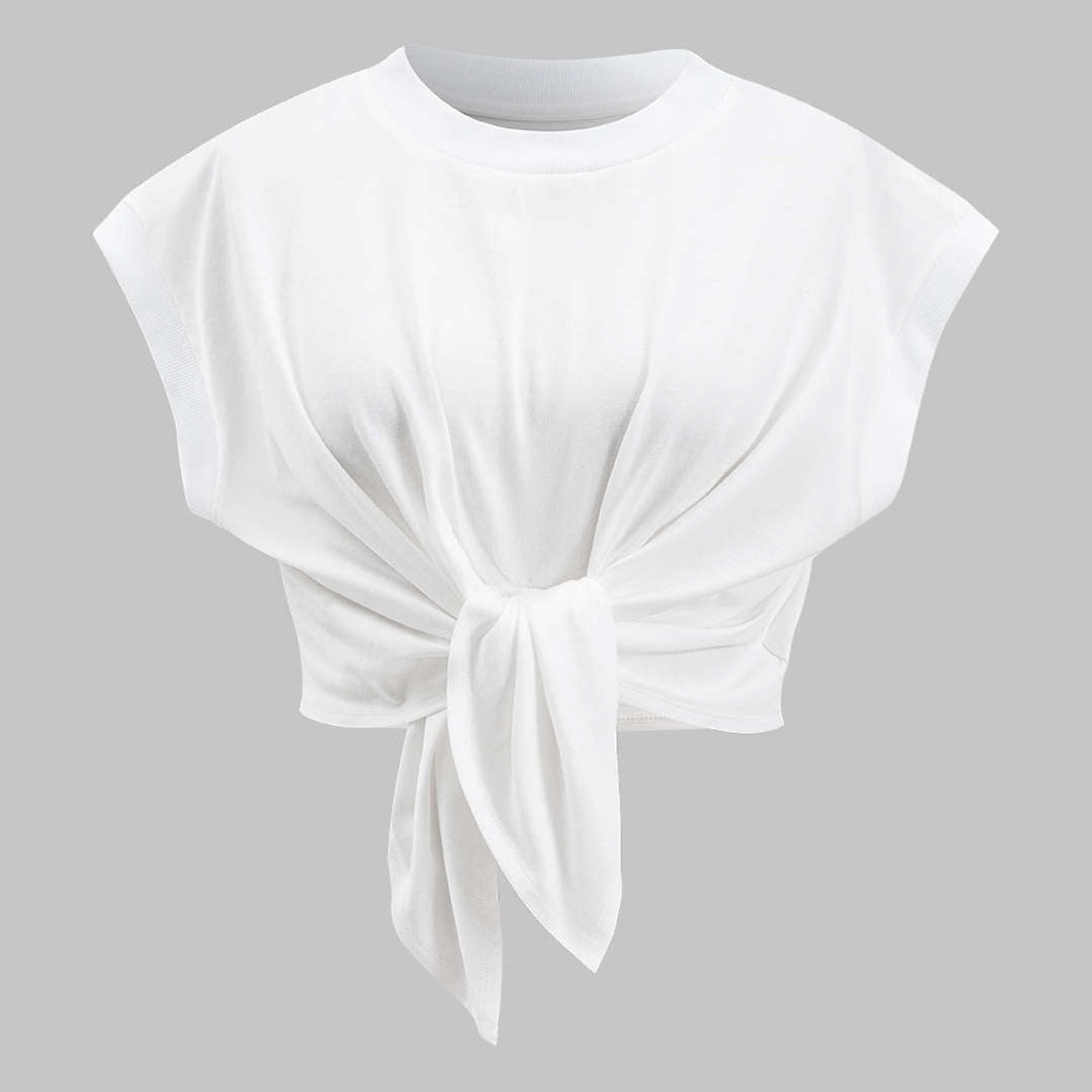 Micas Plus Size Ruched Tie Front Short Sleeve T-Shirt size XS LP-20